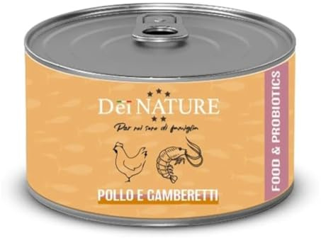 Dei NATURE Filetti di Pollo e Gamberetti, Cibo Umido Naturale per Cani, 24 Lattine da 85 g alta digeribilità Adatto a cani sensibili