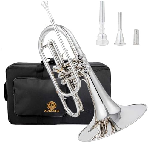 AUROSUS marching mellophone jms 611 professional mellophone for marching band instruments high grade brass with monel pistons nickel plated finish ideal for student beginners to intermediate