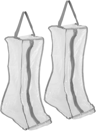 COLLBATH Lot de 2 Sacs à Bottes de Voyage - Rangement et Protection Portables pour Chaussures et Baskets - Housses de Rangement Transparentes en Plastique pour Femmes, idéales pour Ranger Les Bottes