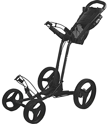 Sun Mountain PX4 4-Wheel Golf Push Cart - Lightweight 16.0 LBS, Maintenance-Free Wheels, Compact Storage System, Black