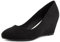 Greatonu Women's Formal Office Wedge Platform Mid Heel Dress Court Shoes Black Suede UK 5