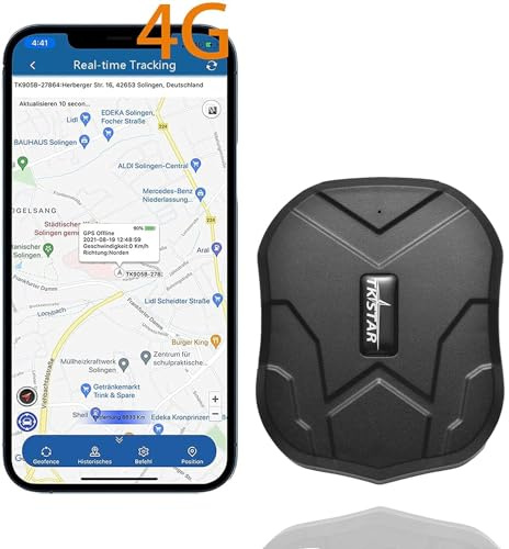 TKSTAR 4G GPS Tracker for Vehicles Hidden Magnetic Car GPS Tracker Locator Real-time Vehicle Tracking Devices with Electric Fence and Anti-Theft Alarm for Car/Motorcycle/Trucks/Fleet/Boat (4G TK905)