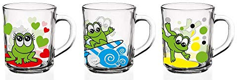Sendez 6 koppar grodamotiv mugg 250 ml teglas barnglas dricksglas barnkoppar