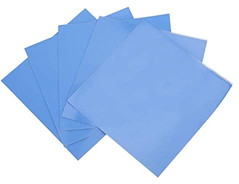 Almohadilla de Conductividad Térmica 5Pcs 100x100x0.5mm CPU GPU Hoja de Conducción de Calor 1.5W/m-k Estera Térmica de Silicona