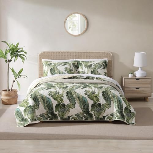 Tommy Bahama 100% Cotton, Reversible, Lightweight & Breathable Bedding, Pre-Washed for Added Softness, Green, King