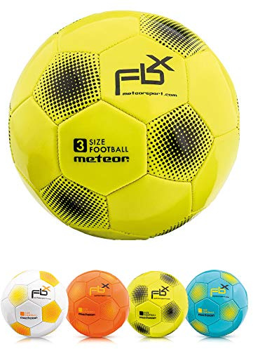meteor Fotboll Träningsboll Varje storlek 5 4 3 1 Officiell match Vuxna Junior Barn Fotboll Futsal Professionellt Klubblag Inomhus Utomhuslek Leksak Många färger FBX (3, Yellow)