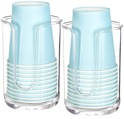 Youngever 2 Pacchi Dispenser Bicchieri di Carta, Dispenser Bicchieri di Plastica, Portabicchieri in Plastica (Clear)