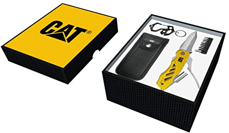 Cat 3-Piece Multi-Tool and Bit Gift Box Set, 11-in-1 Folding Multi Tool, Keychain Multi Tool, 9-Piece Bit Set with Holder, Glass Break, Knife, Pliers, Wire Cutter, Belt Pouch - 240364