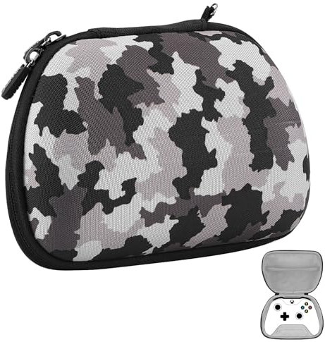 GEEKRIA Controller Travel Case Compatible with Nintendo Switch Pro Controller, Hard Shell Carrying Bag, Protective Storage with Internal Mesh Pocket for Charging Cable (Camouflage)