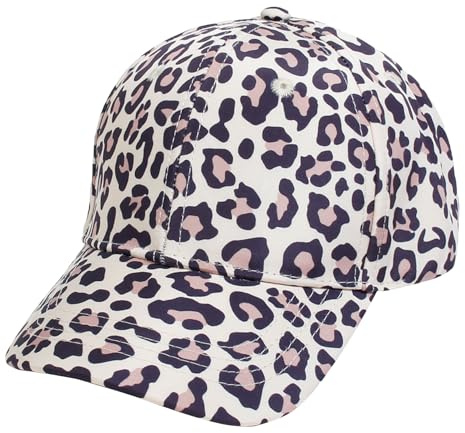Maeau Kid Girls Baseball Hats with Ponytail Adjustable Anti UV Tennis Cap Summer Sun Protection Hat Child Sport Caps Leopard S