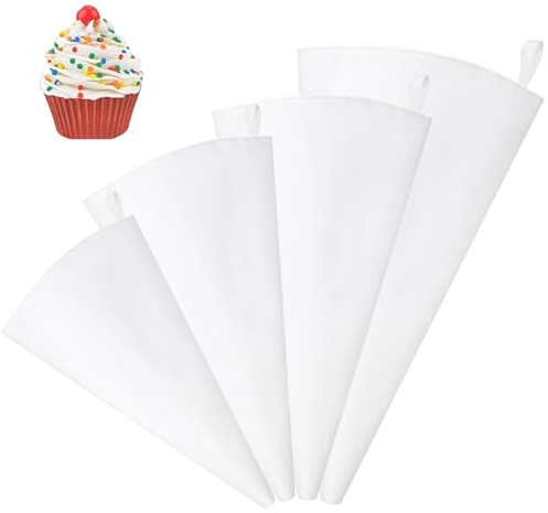 YDHfdc 4 Stücke Profi Spritzbeutel Wiederverwendbar 45/40/35/30 cm Sahne Spritzbeutel Silikon Piping Bags Baumwolle Beschichteter für Kuchen, Torten, Cupcake Dekoration