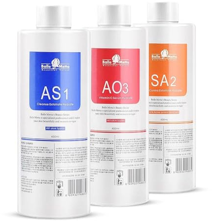 P-Beauty Cosmetic Accessories Aquafacial AS1, SA2, AO3, kombinationspaket för hydrodermabrasion, exfoliering, återfuktande och vitaminer, djuprengöring och hudregenerering