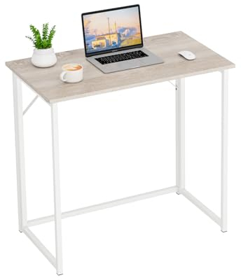 Dripex Klappschreibtisch Faltbar Tisch 80 x 46 x 74 cm Kleiner Schreibtisch klappbar Computertisch Platzsparender Tisch für Homeoffice Arbeitszimmer PC (Oak-Montage)