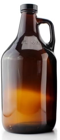 NCPSAKD 0.5 Gallon Brown,Bottiglie di Vetro con/coperchi ermetici, Bottiglie per fermentazione, Kombucha, idromele, aceto, Birra, Vino