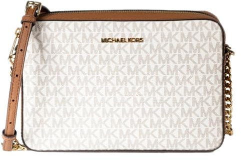 Michael Kors East West Jet Set Umhängetasche mit großem Logo, Vanille, Medium
