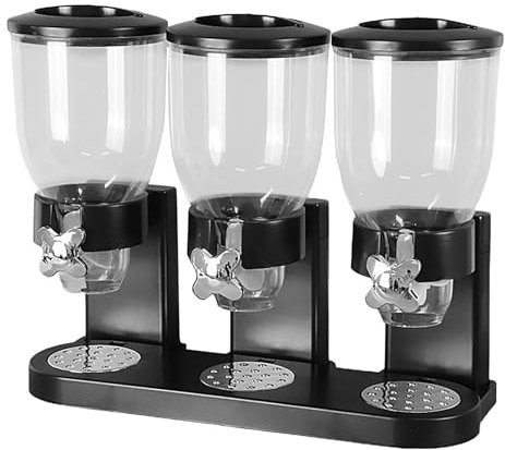Trippelflingdispenser | Dispenser för nötter och godis, 2 l Kitchen Essentials för ris, spannmål, nötter, snacks, havregryn, djurfoder