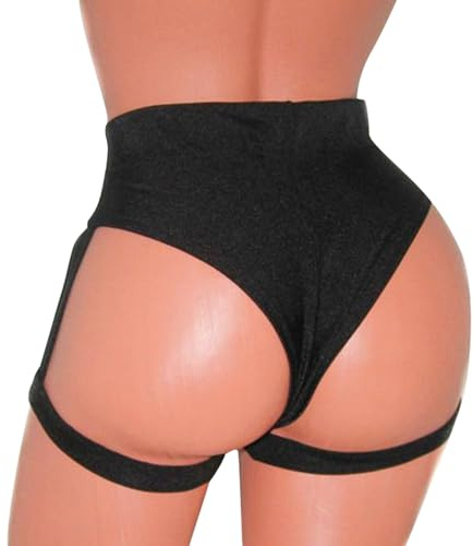 Lingeries Ouverte String élastique pour Pole Dance pour Femme, vêtement de Forme Sexy et Sculptant Ensemble Sexy Hot (Black, M)