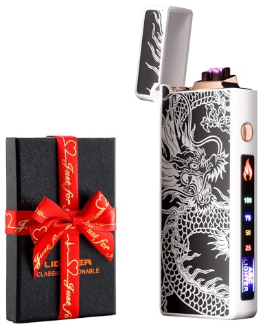 dachance Cool Men Gift Electric Lighter with Gift Box USB Rechargeable Flameless Windproof Lighte Birthday Gift for Dad, Boyfriend, Husband, Father's Day