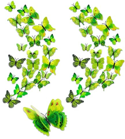 Décorations de Papillons 3D, Décoration Papillon pour Maison et de, Stickers Muraux Autocollants Murale pour Les Chambres D'enfants, Les Tables À Manger, Les Fêtes