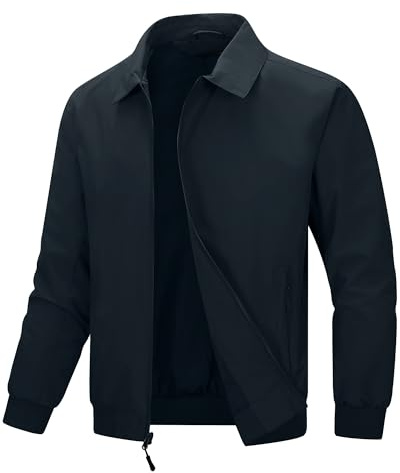 33,000ft Veste bomber fine pour homme - Veste de mi-saison légère - Pour le printemps et l'été - Veste de sport décontractée avec fermeture éclair