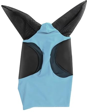 Maschera anti-mosche in maglia elastica, protezione for le orecchie, cappuccio traspirante for equitazione per cavalli(Blue)