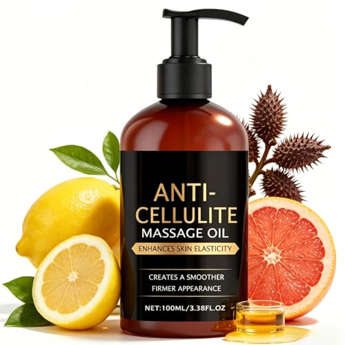 Firming Body Massage Oil Castor Oil, Skin Tightening & Anti Cellulite Massage Oil for Women and Men, Fast Absorbing Luxury Body Oil for Smoothing, Moisturizing & Improved Elasticity, 100ml