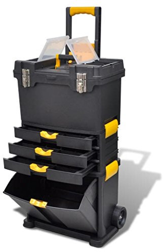 Festnight Carrello Portatensili.Carrello Porta Attrezzi Officina con Ruote in Plastica