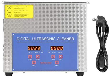Limpiador ultrasónico profesional con pantalla digital con temporizador para joyas, gafas, relojes, monedas, limpiador industrial de acero inoxidable 2L