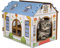 SEKAM Katzenhaus aus Karton mit Kratzer/Katzenminze, 41.8 cm Lx30.5 cm Bx33 cm H), Katzenspielhaus für Katzen, Katzen-Kratzspielzeug, Geburtstag, Versteck für Häschen und kleine Tiere