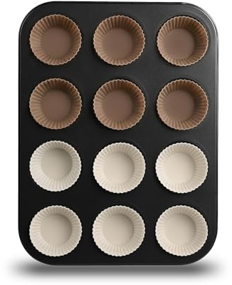 Dc Casa Stampo Muffin | 12 POSTI con PIROTTINI in Silicone