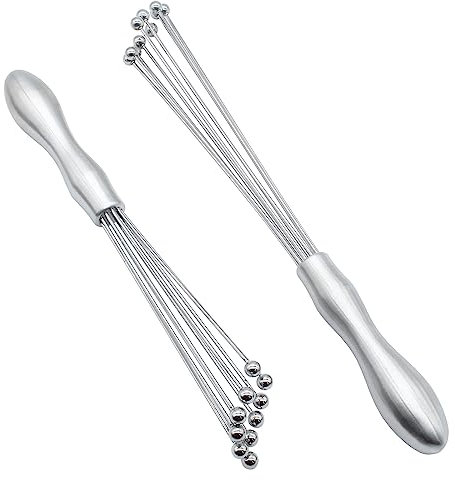 Hitefu 2PCS Stainless Steel Ball Whisk, 10 Inch & 12 Inch Wire Egg Whisk, Manual Egg Beaters Mixer Whisk for Cooking Cream Sauces Blending Stirring