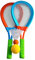 alldoro 60057 XL Federball Set, 4 tlg. bunt, 62 x 26 cm, 2 Schläger mit Softball, Federball, für Kinder und Erwachsene
