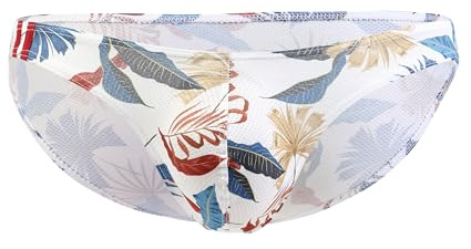 Maiclaice Homme élasthanne Bain Taille Basse Elastique Mini Bikini Slip Briefs sous-vêtement Blanc XX-Large
