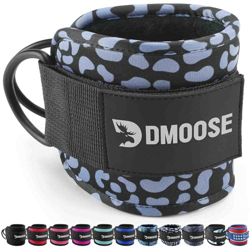 DMoose Fitness Ankle Straps for Cable Machines - One Size Fit with Premium Padding, Glute Kickback Ankle Strap for Women & Men, Cable Attachments for Gym, Booty Workouts & Hip Abductors