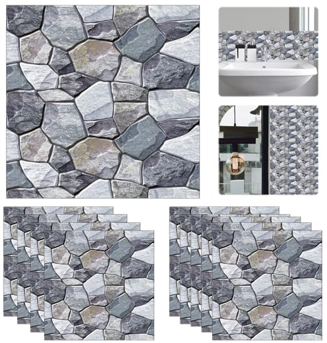 TANCUDER 10 Stück Wandpaneele, Selbstklebend 3d Tapete, 30x30cm Wandverkleidung, Wandaufkleber, Holzoptik Wandtapete, Wandfliesen Aufkleber für Küchen, Schlafzimmer, Fernsehwände, Wohnzimmer