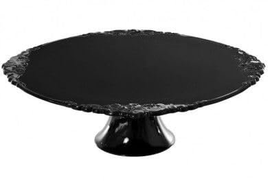 Alzata per dolci Alzatina torta e frutta, di plastica grande (Nero, ø31 h10)