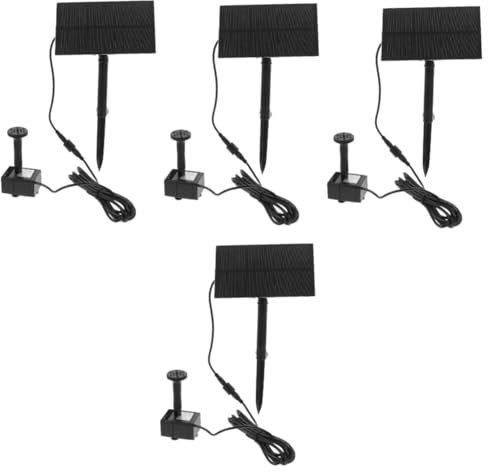 BESPORTBLE 4 Pièces Fontaine Solar Fountain Panneau Solaire pisine Solaire picsine vasques Rocher basine Pompe à Eau Pompe Solaire Pompe Cascade Pompe de Bassin Solaire Plastique