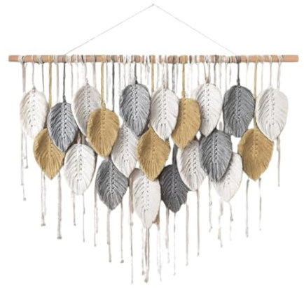Kuntesetty Tapiz de Macramé con Borlas para Decoración de Espacios, Murales Decoración para el Hogar salón, Dormitorio, Cocina, Estilo a, 21 Hojas