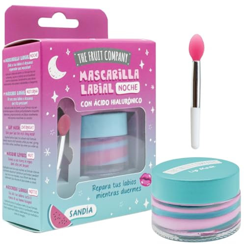 The Fruit Company Mascarilla Labial Noche SANDÍA Hidratante para Dormir con Ácido Hialurónico, Repara tus Labios Mientras Duermes 12ml