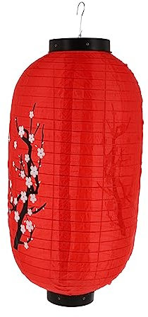 SHINEOFI Linterna Japonesa De Ciruela Roja Resistente Al Agua Para Decoración Exterior De Restaurantes y Jardines Lámpara Tradicional Japonesa Para Ambiente Temático