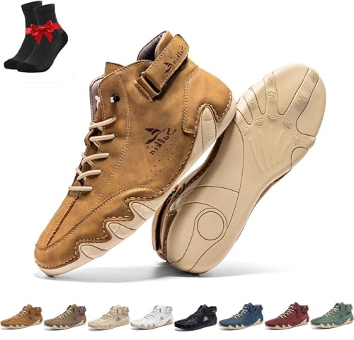 Vogany Shoes Orthopedic Sneakers Women and Men,High Hiking Shoes,Breathable Barefoot Shoes,Lightweight Casual Sneakers(Brown,9 UK)