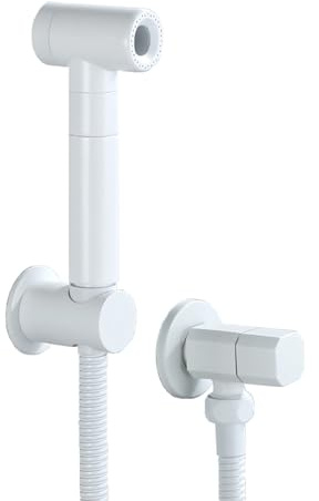 Kit spruzzatore per bidet portatile bianco con tubo doccia da 1,5 m, spruzzatore WC in ottone a parete per igiene del bagno pressione regolabile facile installazione ecologico