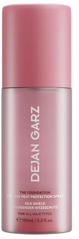 Dejan Garz Spray de protection thermique cheveux – The Foundation – Thermo-protecteur jusqu’à 220 °C – Brillance & souplesse – Pour tous types de cheveux et coiffures à chaud, 150 ml