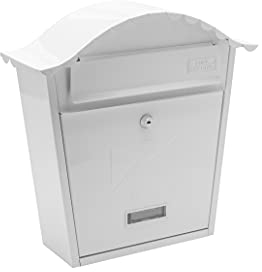 Burg-Wächter Classic Post Box White Klassischer Briefkasten, weiß, MB01, 36x37x13cm
