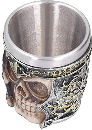 Gaeirt Viking Horn Drinking Cup, Viking Gifts for Men Skull Mug Resin Beer Mug Skull Mug Gothic Glasses Gift Skull Barware Skeleton Drinkware for Beverage for Home for Coffee