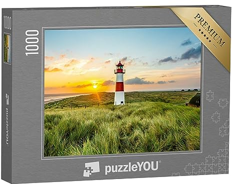 puzzleYOU: Puzzle 1000 Teile „Sonnenaufgang am Leuchtturm in List auf der Insel Sylt“ – aus der Puzzle-Kollektion Sylt, Natur, Nordsee, Leuchttürme