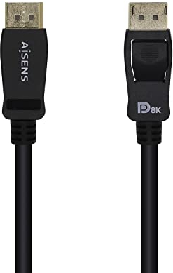 AISENS - CABLE DISPLAYPORT CERTIFICADO V1.4 8K@60HZ. DP/M-DP/M. NEGRO.