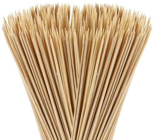 200-Pack 6 inch Wooden Skewers for Grilling, Barbecue & Cooking Hardwood Kebab Sticks for BBQ, Desserts, Hot Pot