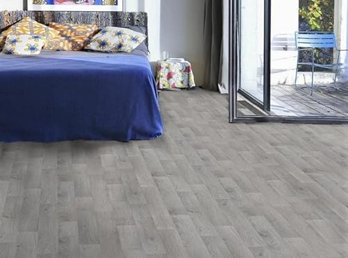 PVC Bodenbelag Vinylboden mit farbiger Fuge, Zuschnitt (2m breit, 4m lang)
