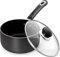 KICHLY 18 cm, 2Ltr Nonstick Saucepan with Glass Lid, Multipurpose Induction Pot for Home Kitchen or Restaurant, Milk Pan, (18cm, 2L, Indctn, Grey, Pack of 1)